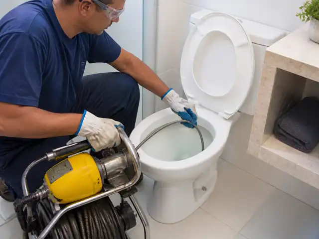 Vaso sanitário com nível de água acima do normal em banheiro residencial
